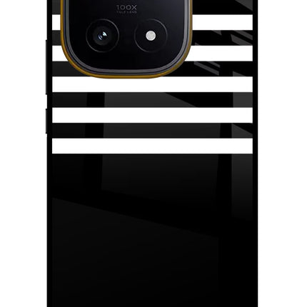 Black and White Print iQOO 15 5G Glass Case Back Cover by Casekaro