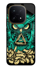 Green Owl iQOO 15 5G Glass Case Back Cover by Casekaro