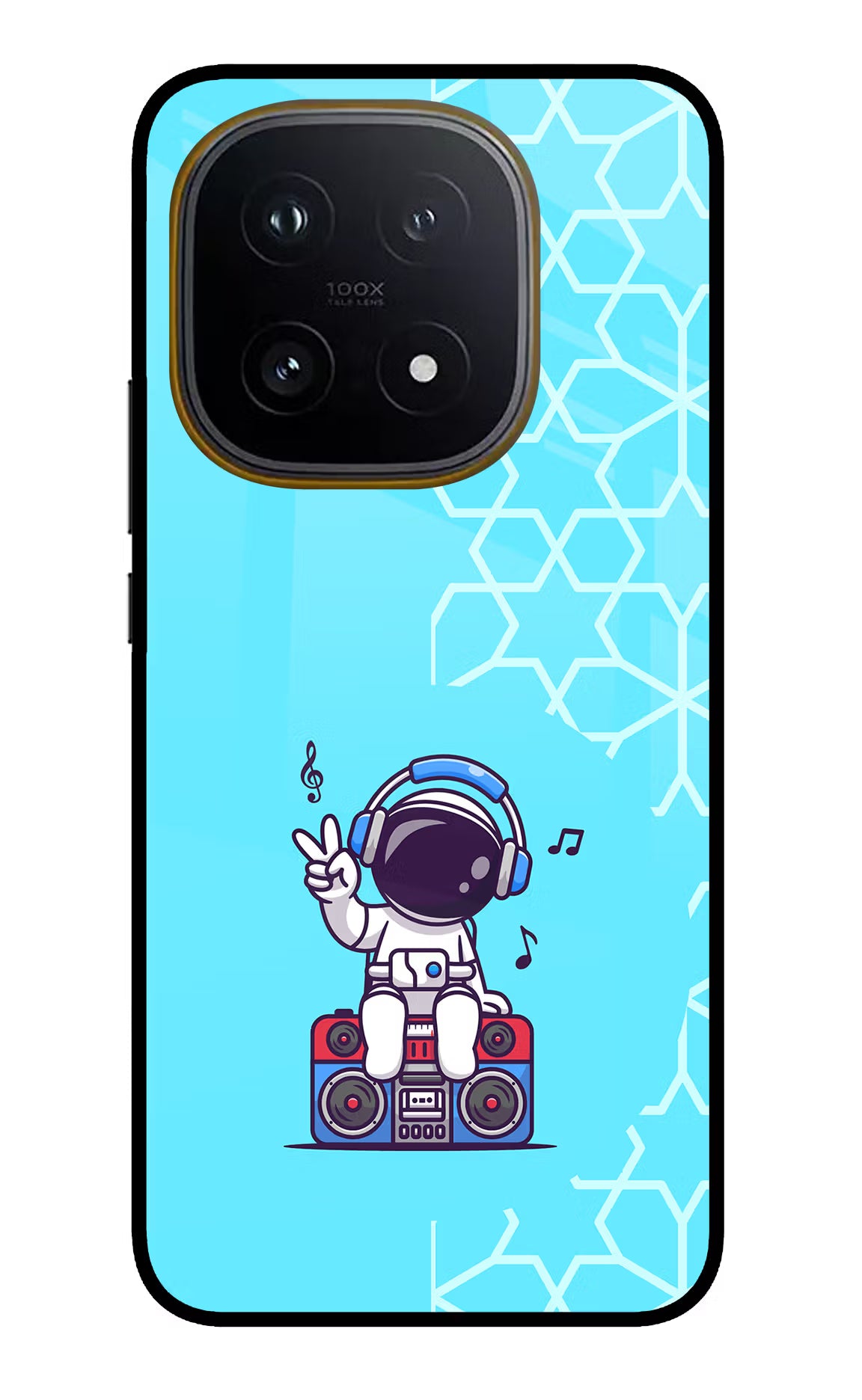 Cute Astronaut Chilling iQOO 15 5G Glass Case Back Cover by Casekaro