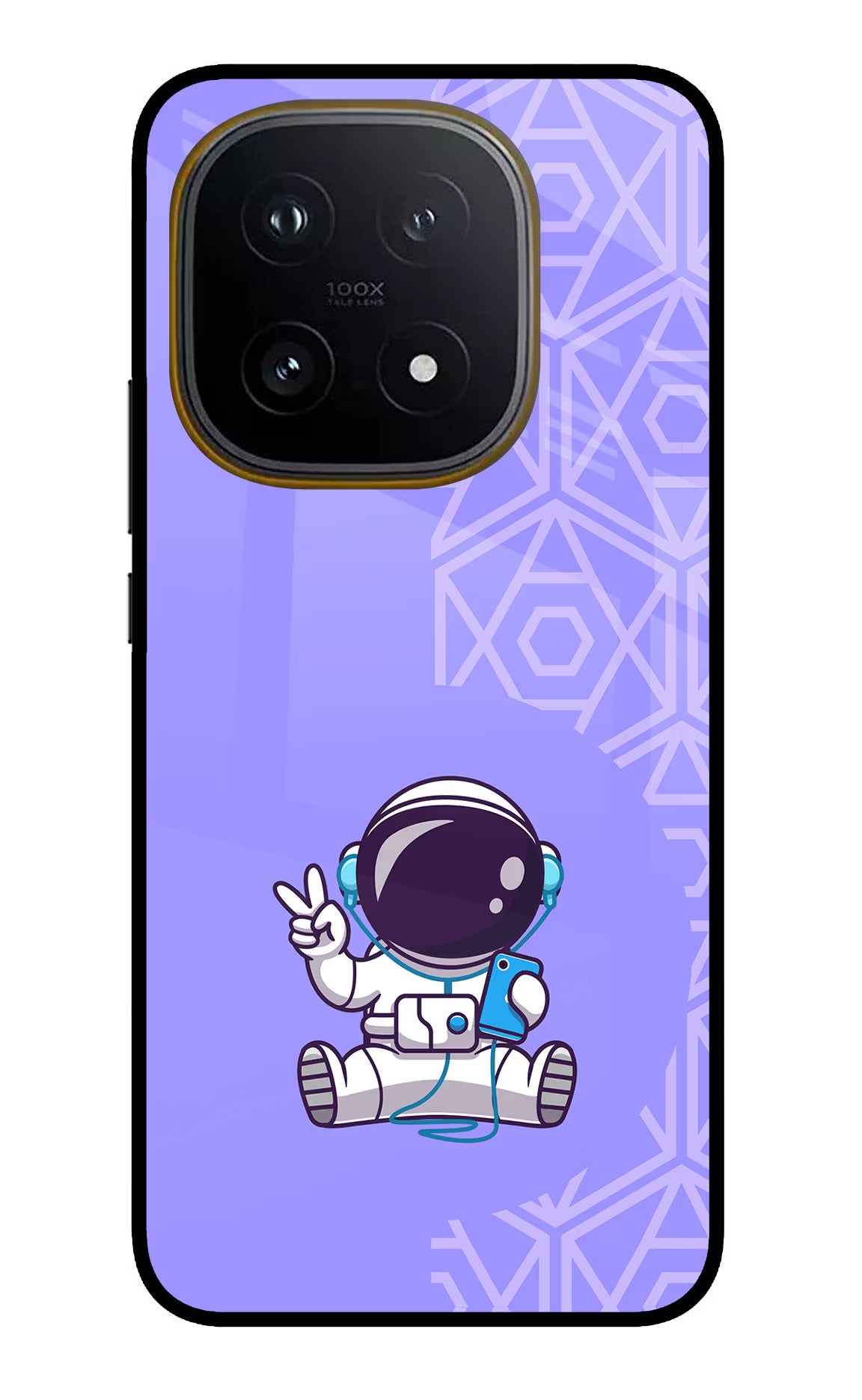 Cute Astronaut Chilling iQOO 15 5G Glass Case Back Cover by Casekaro