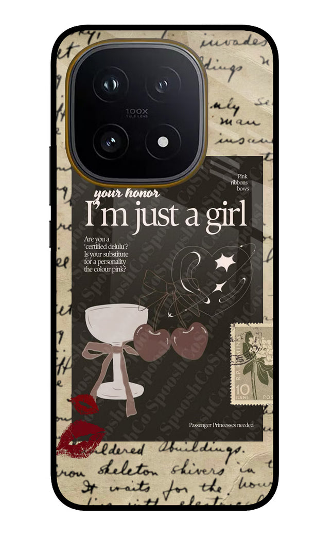 I am just a girl iQOO 15 5G Glass Case Back Cover by Casekaro