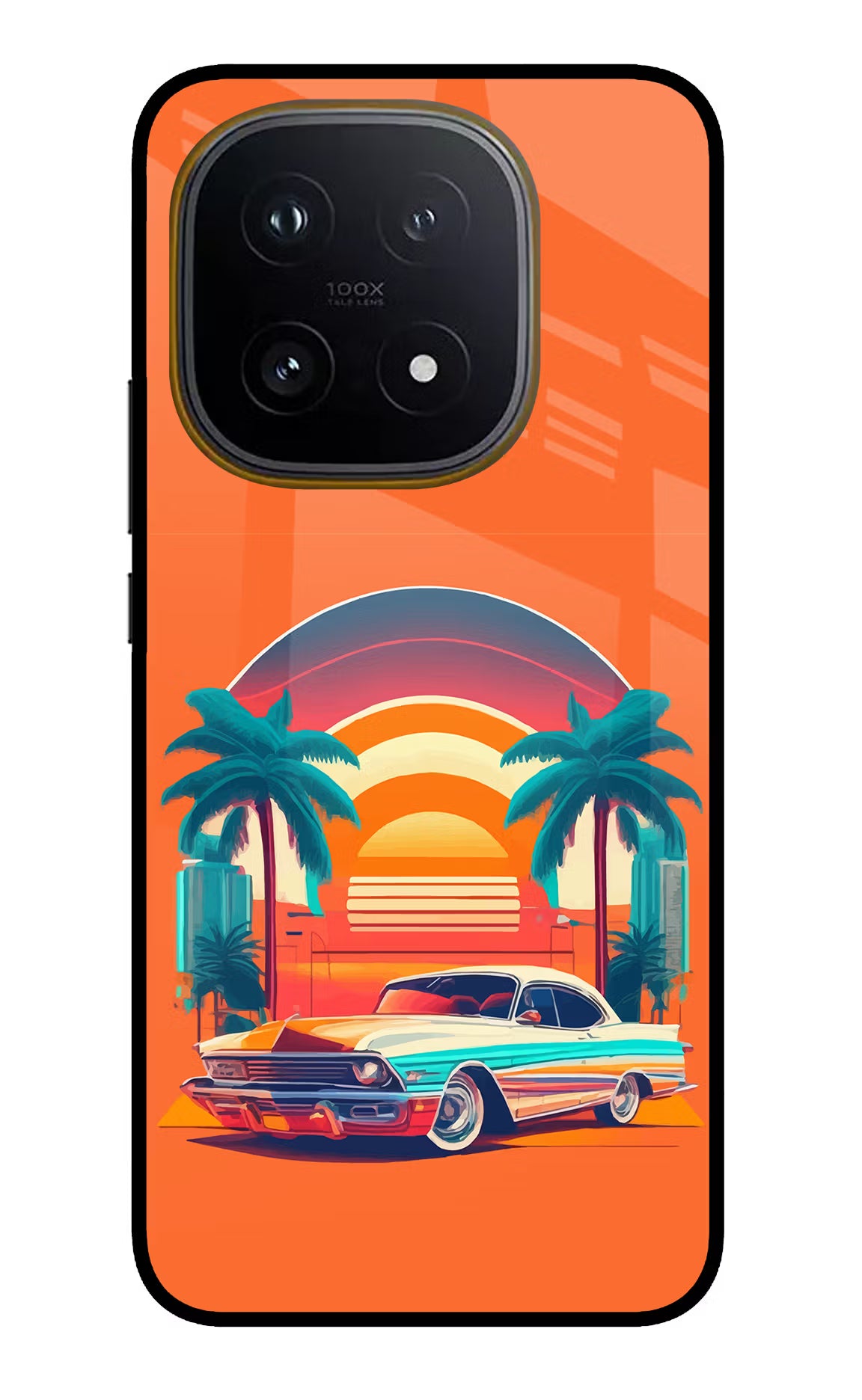 Palm Drive 80s iQOO 15 5G Glass Case Back Cover by Casekaro