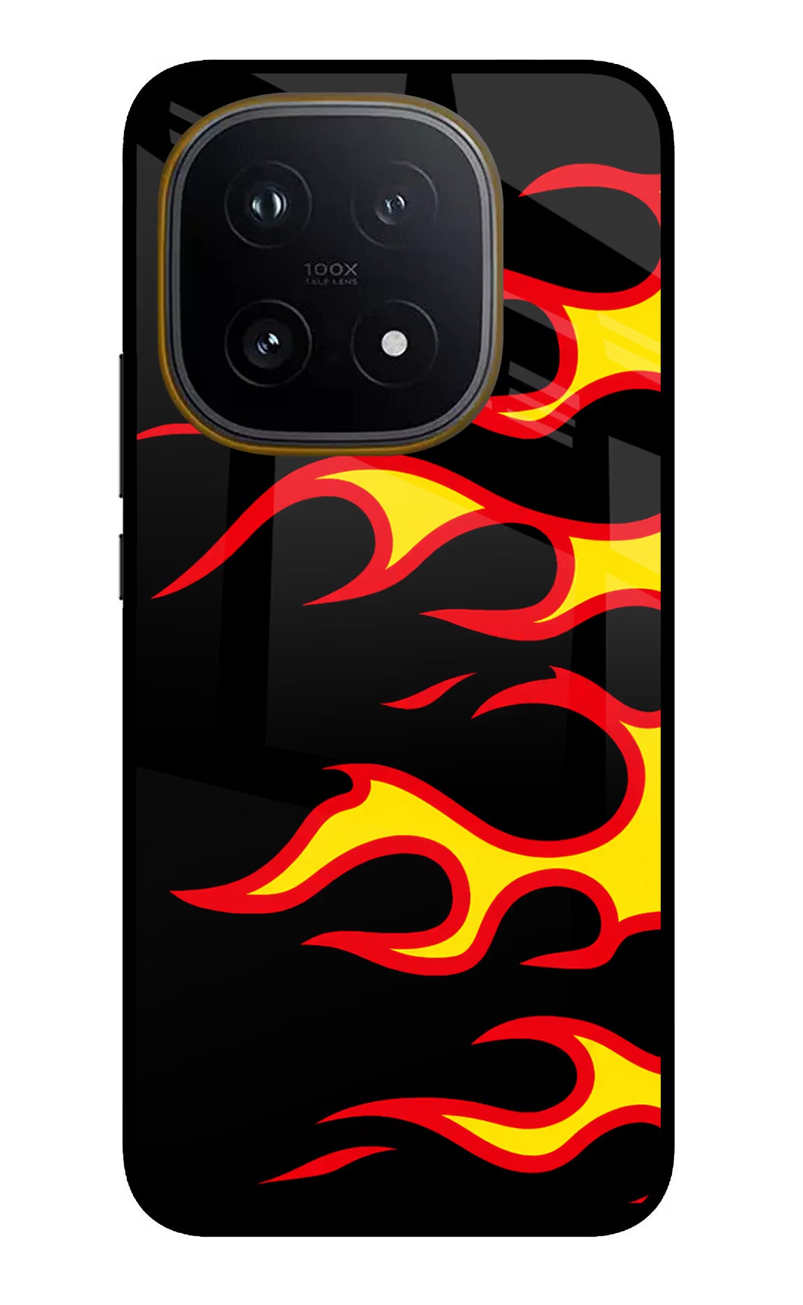 Side Sweep Flames iQOO 15 5G Glass Case Back Cover by Casekaro
