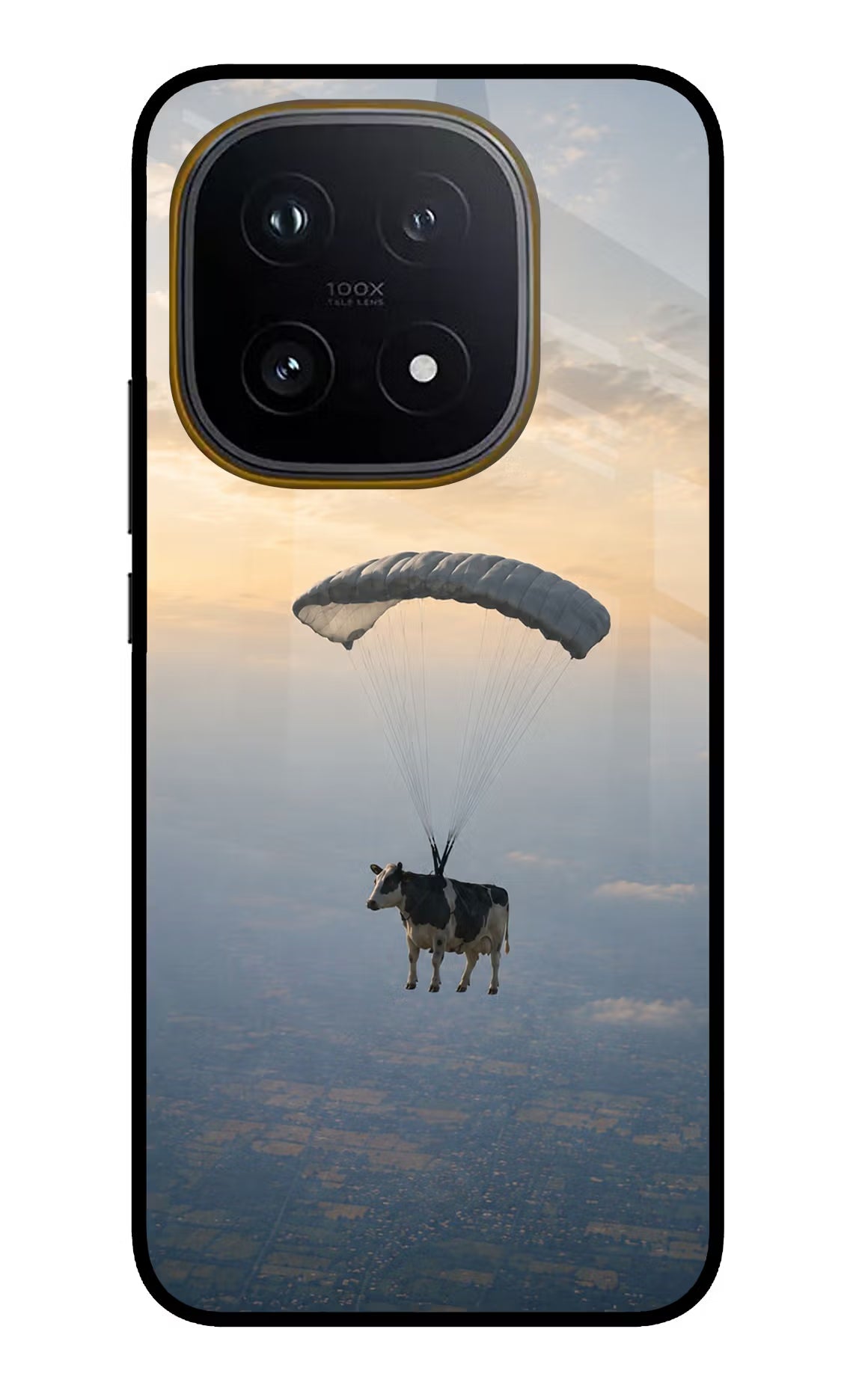 Skydiving Cow iQOO 15 5G Glass Case Back Cover by Casekaro
