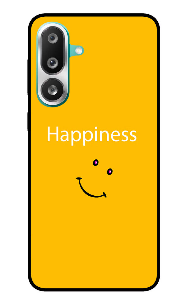 Happiness With Smiley Samsung F56 Glass Case Back Cover by Casekaro