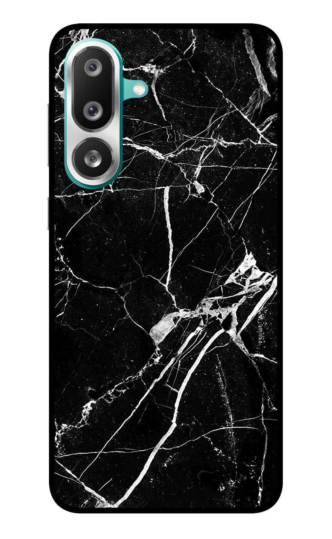 Black Marble Pattern Samsung F56 Glass Case