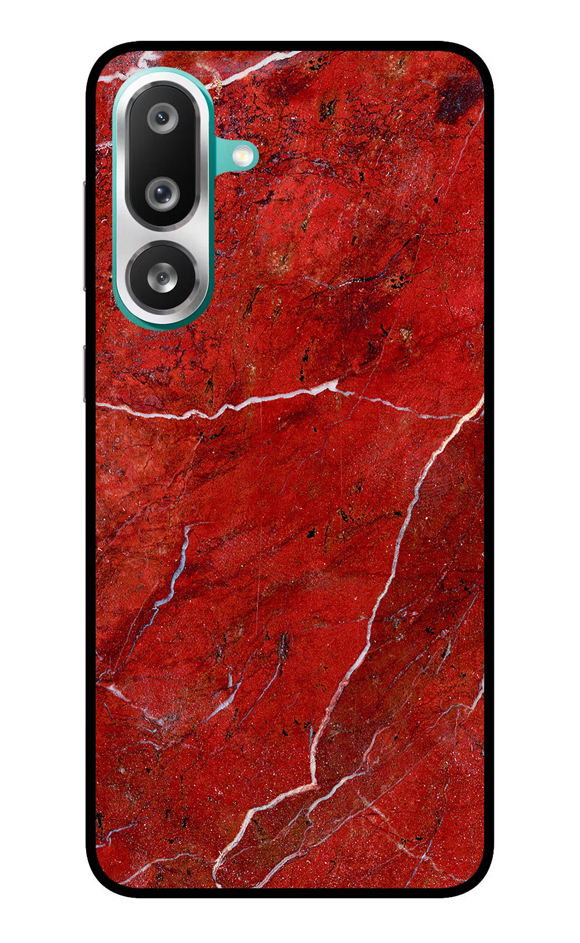 Red Marble Design Samsung F56 Glass Case