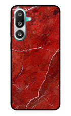 Red Marble Design Samsung F56 Glass Case Back Cover by Casekaro