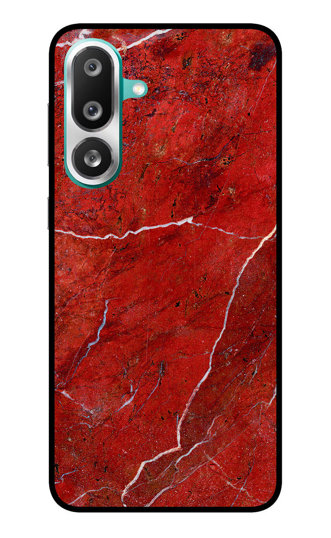 Red Marble Design Samsung F56 Glass Case Back Cover by Casekaro