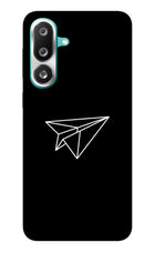 Paper Plane White Samsung F56 Glass Case Back Cover by Casekaro