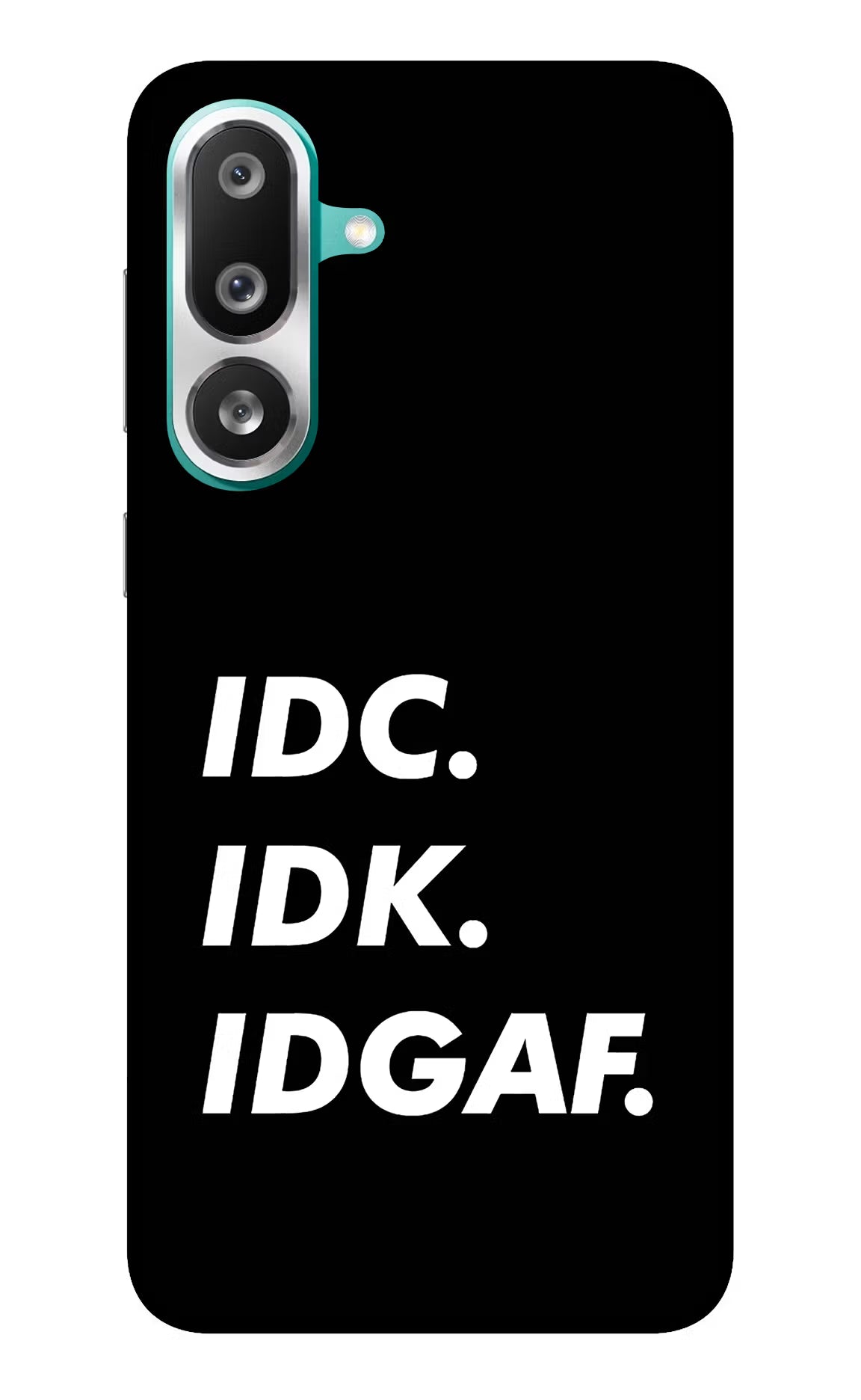 Idc Idk Idgaf Samsung F56 Glass Case Back Cover by Casekaro