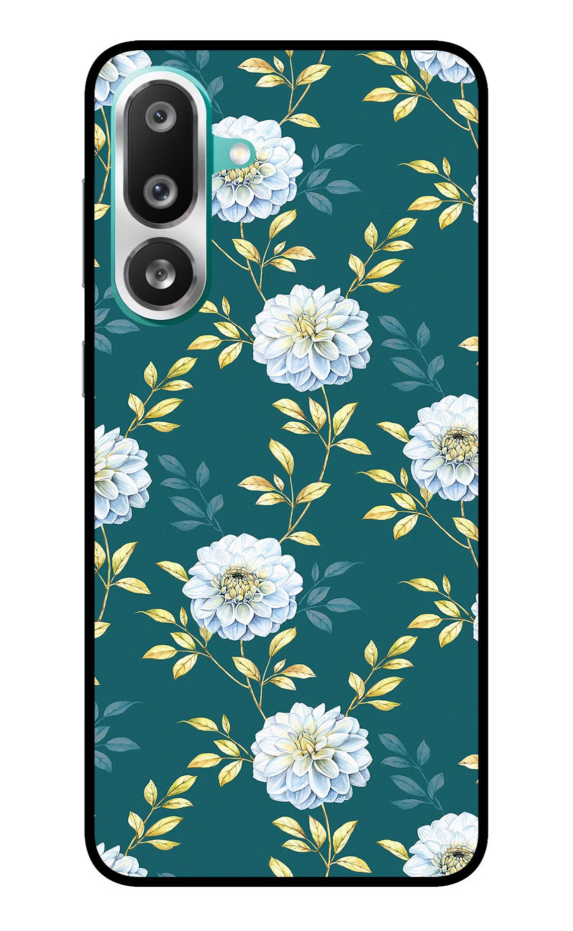 Flowers Samsung F56 Glass Case Back Cover by Casekaro