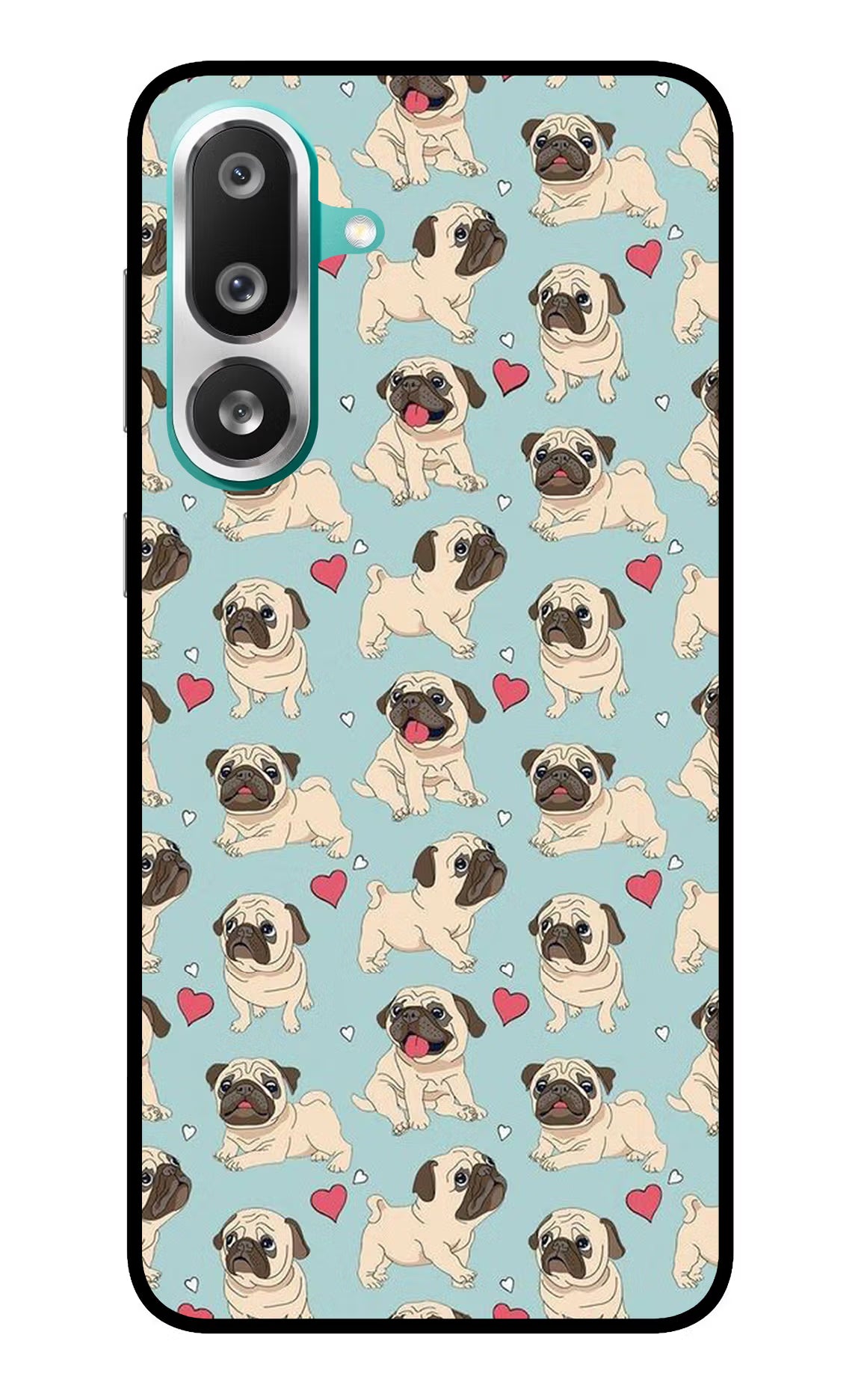 Pug Dog Samsung F56 Glass Case Back Cover by Casekaro