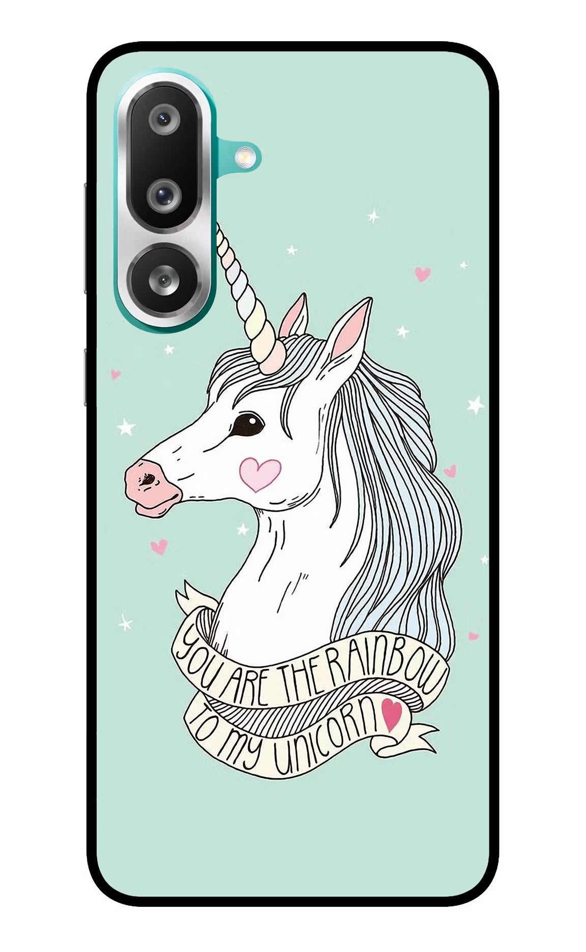 Unicorn Wallpaper Samsung F56 Glass Case Back Cover by Casekaro