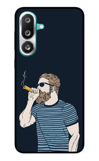 Smoking Samsung F56 Glass Case Back Cover by Casekaro