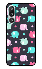 Elephants Samsung F56 Glass Case Back Cover by Casekaro