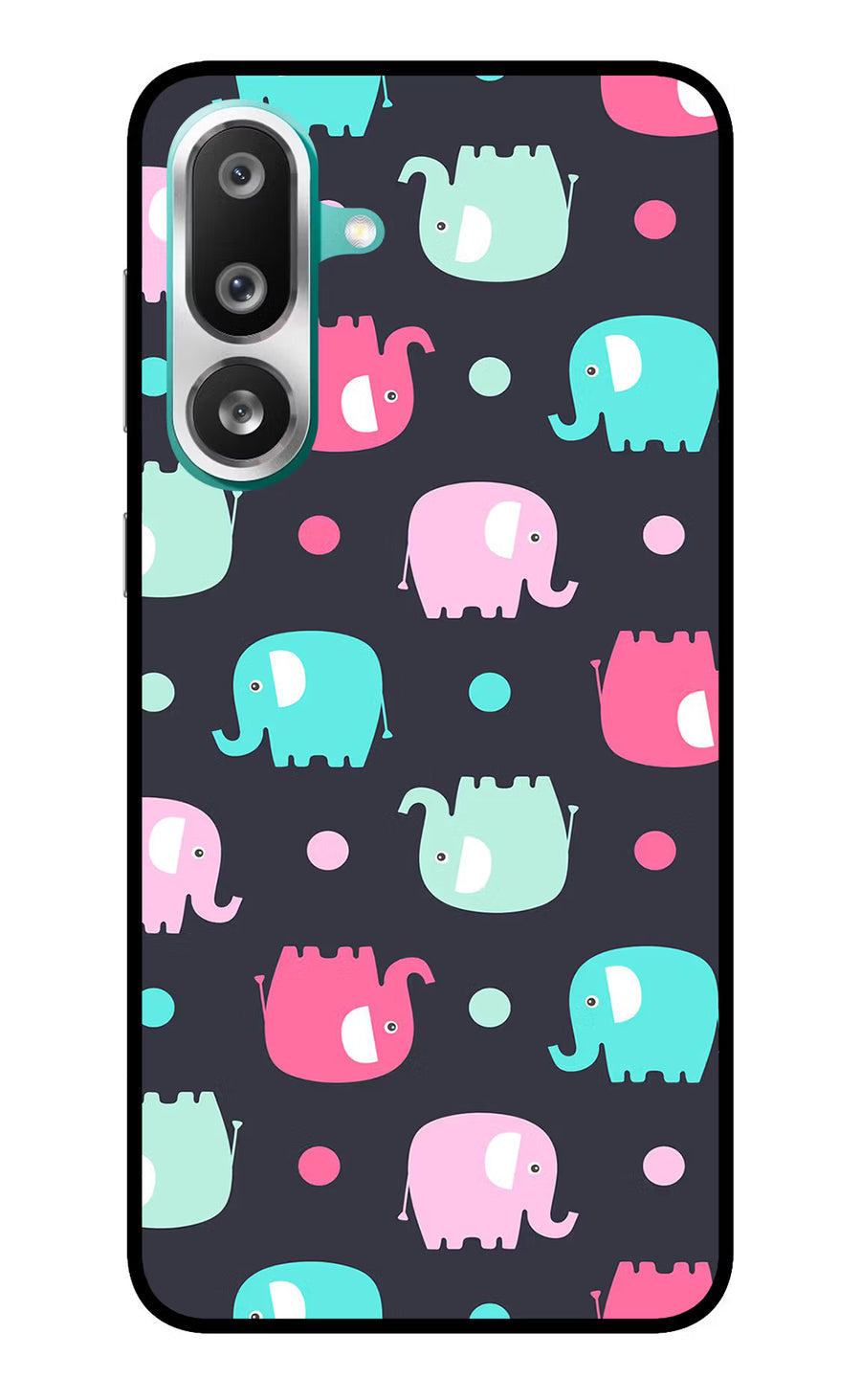 Elephants Samsung F56 Back Cover, Glass case