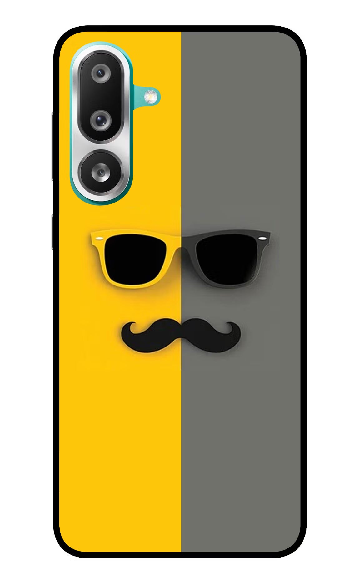 Sunglasses with Mustache Samsung F56 Glass Case