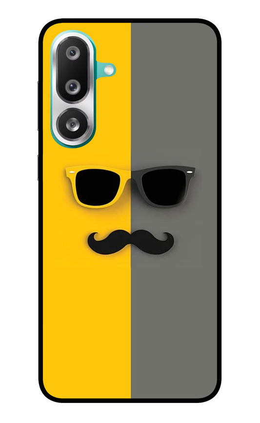 Sunglasses with Mustache Samsung F56 Glass Case
