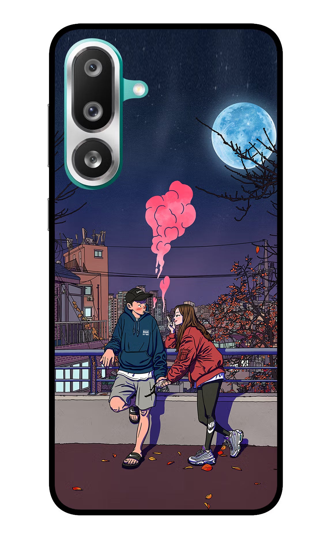 Chilling Couple Samsung F56 Glass Case