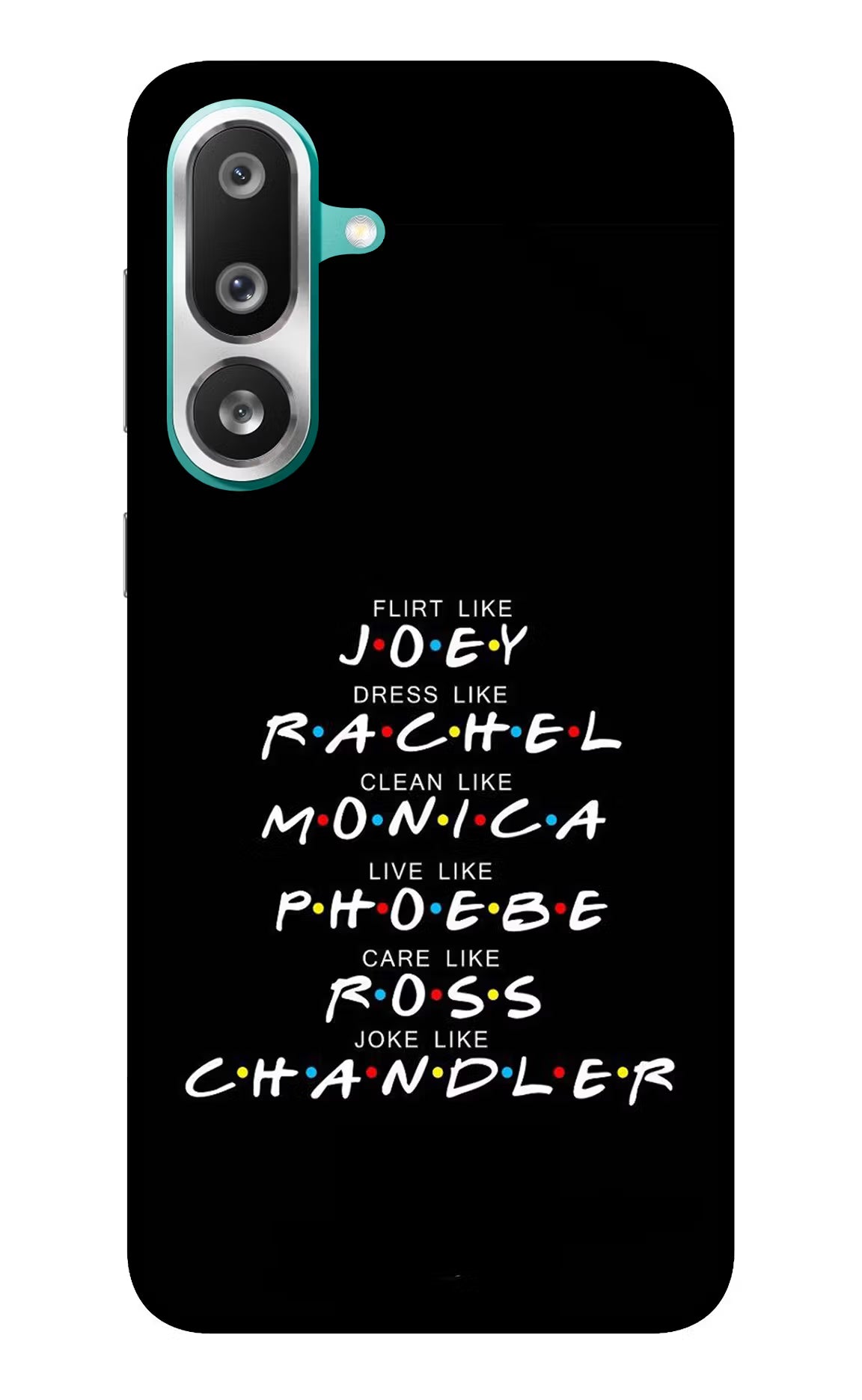 FRIENDS Character Samsung F56 Glass Case Back Cover by Casekaro