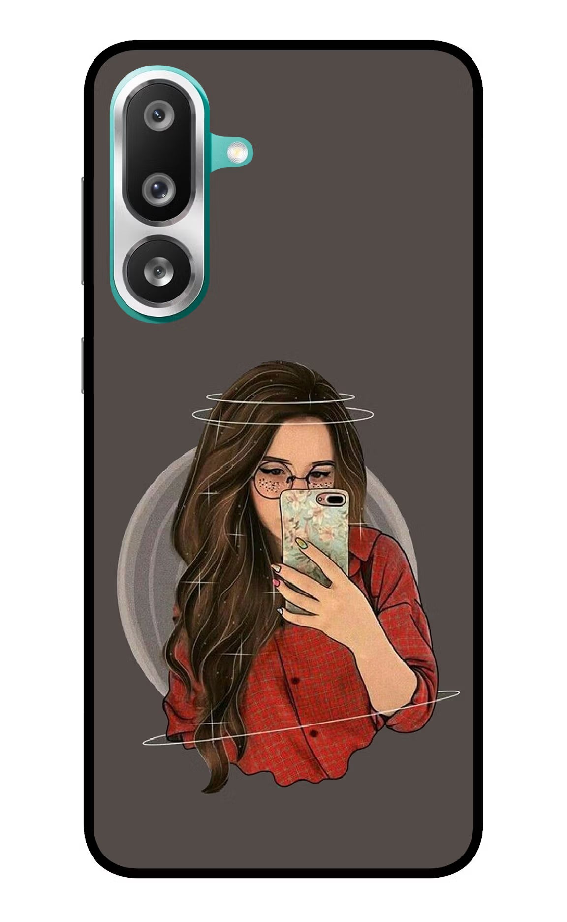 Selfie Queen Samsung F56 Glass Case Back Cover by Casekaro