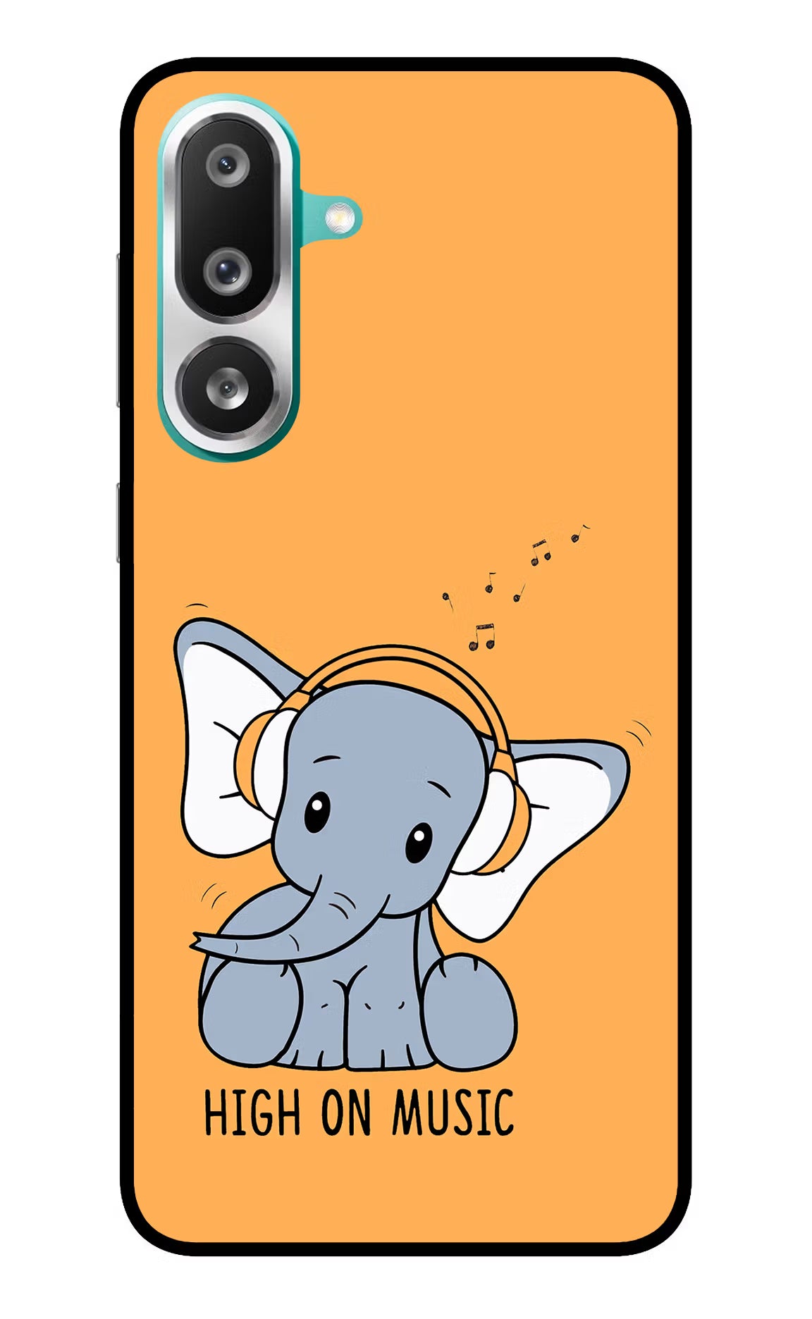 High On Music Samsung F56 Glass Case Back Cover by Casekaro