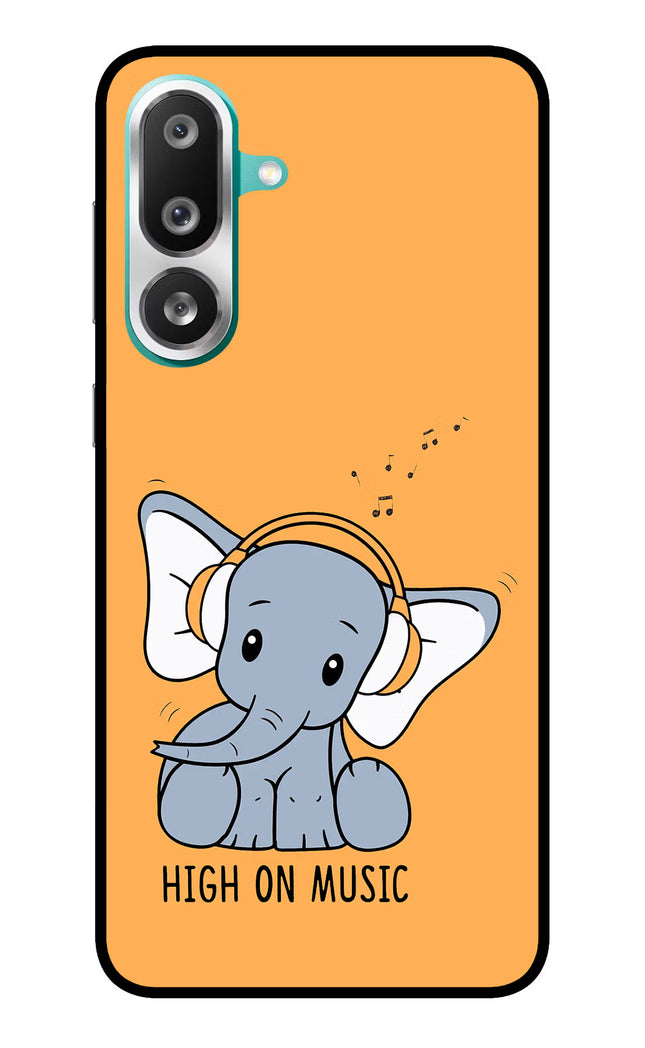 High On Music Samsung F56 Glass Case Back Cover by Casekaro