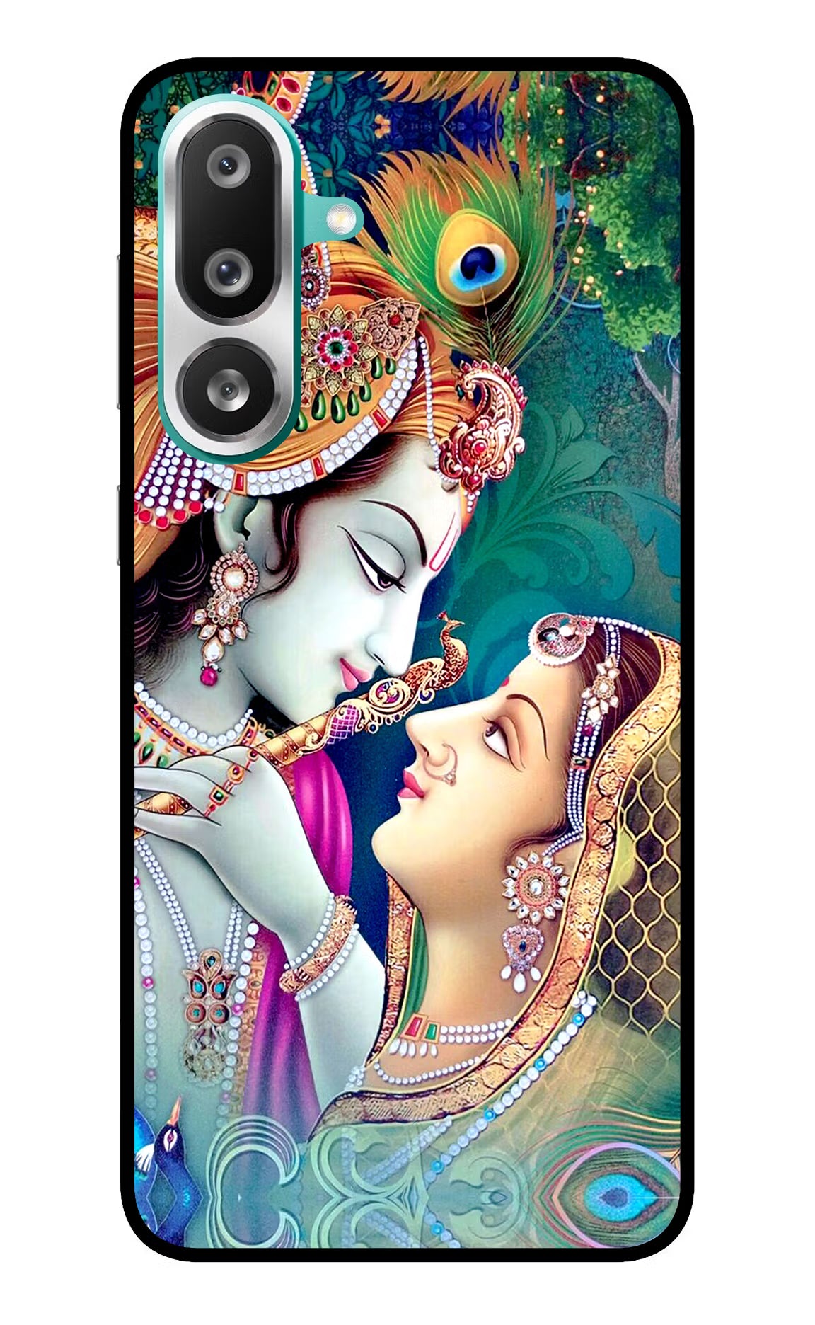 Lord Radha Krishna Samsung F56 Glass Case Back Cover by Casekaro