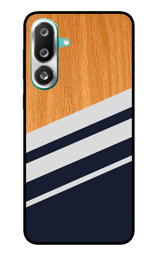 Blue and white wooden Samsung F56 Glass Case