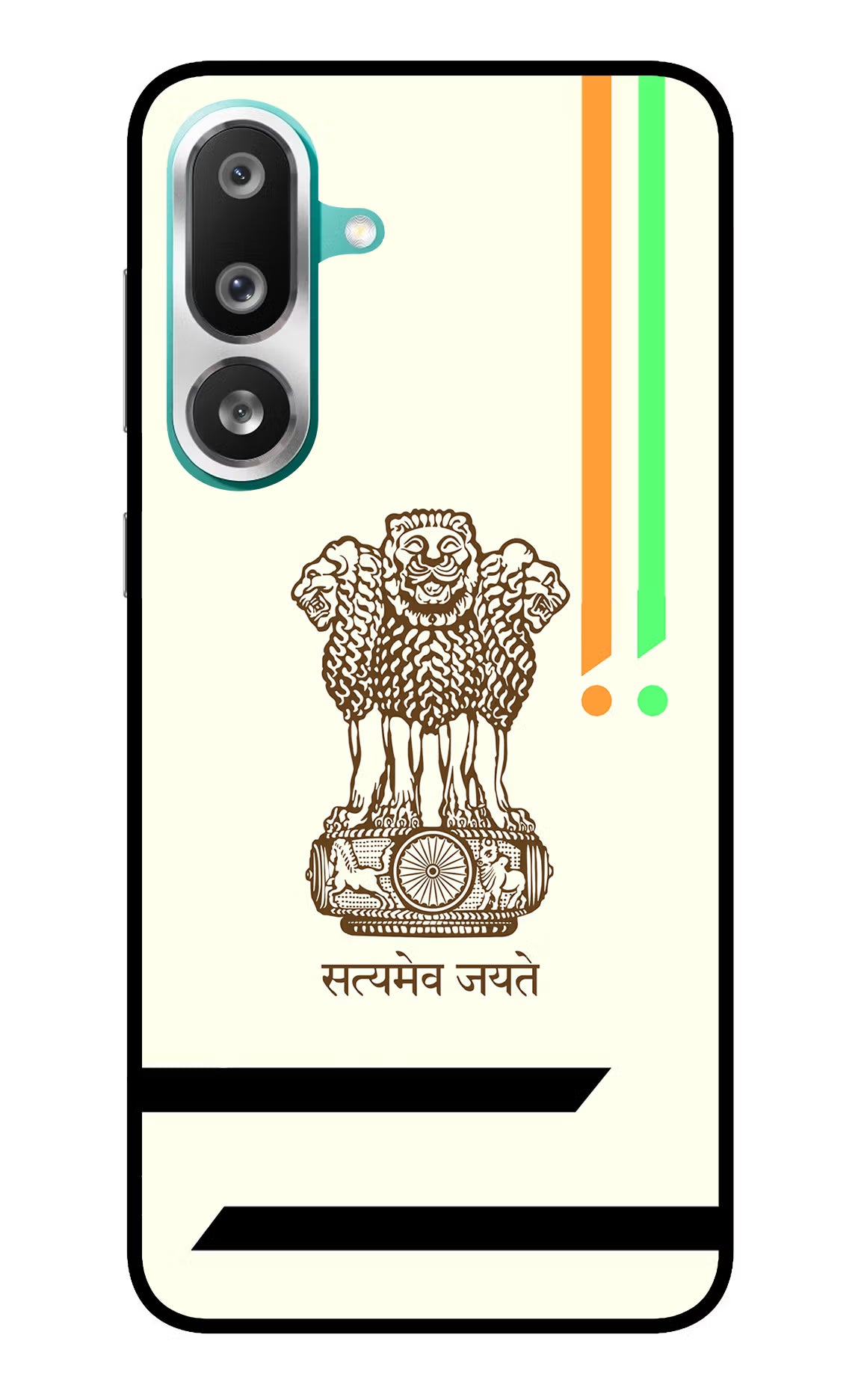 Satyamev Jayate Brown Logo Samsung F56 Glass Case Back Cover by Casekaro