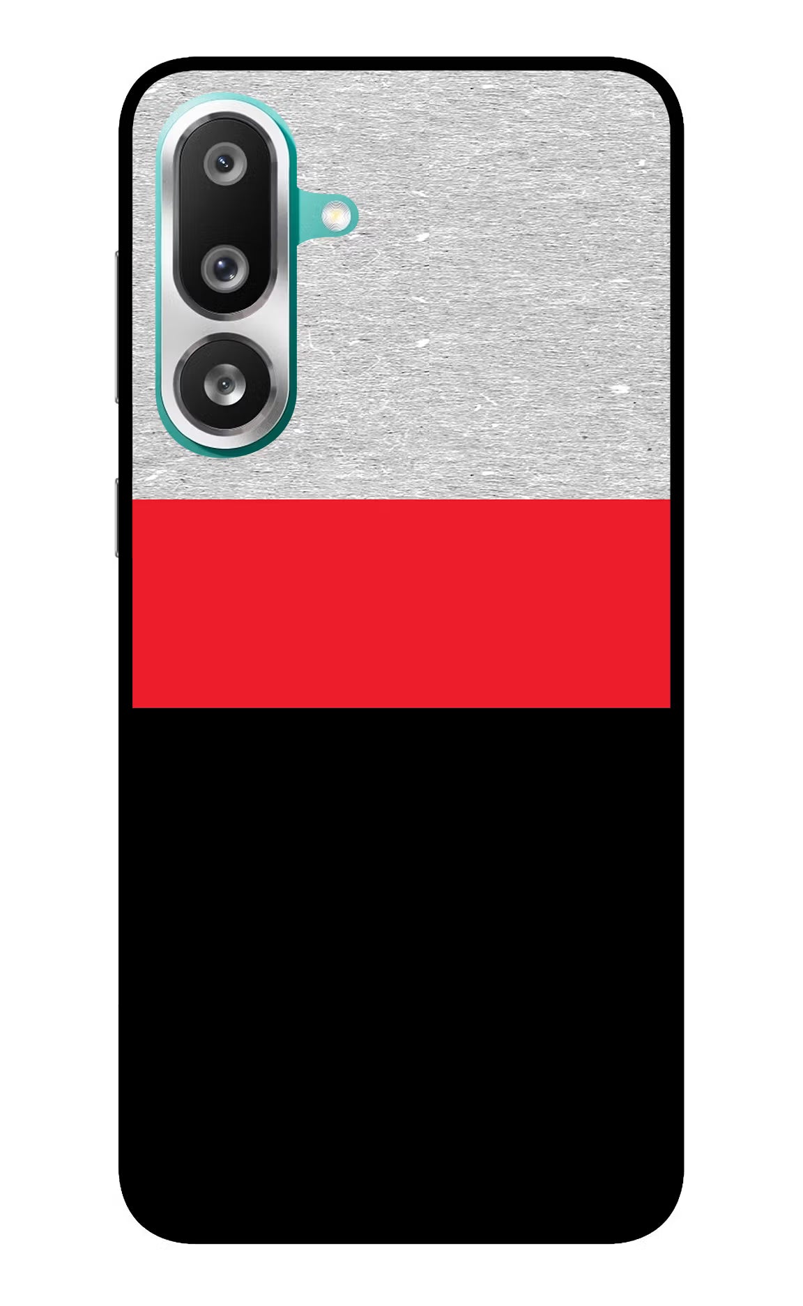 Tri Color Pattern Samsung F56 Glass Case Back Cover by Casekaro