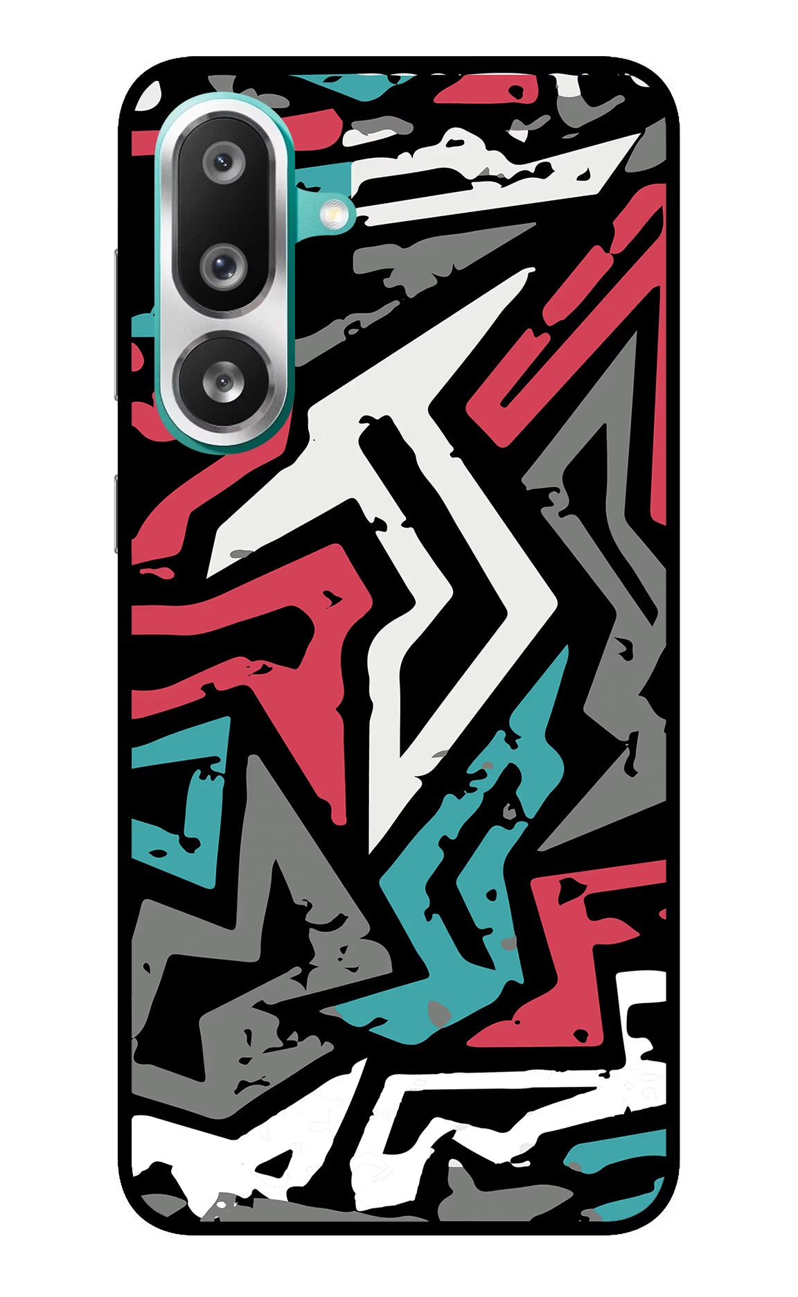 Geometric Graffiti Samsung F56 Glass Case Back Cover by Casekaro