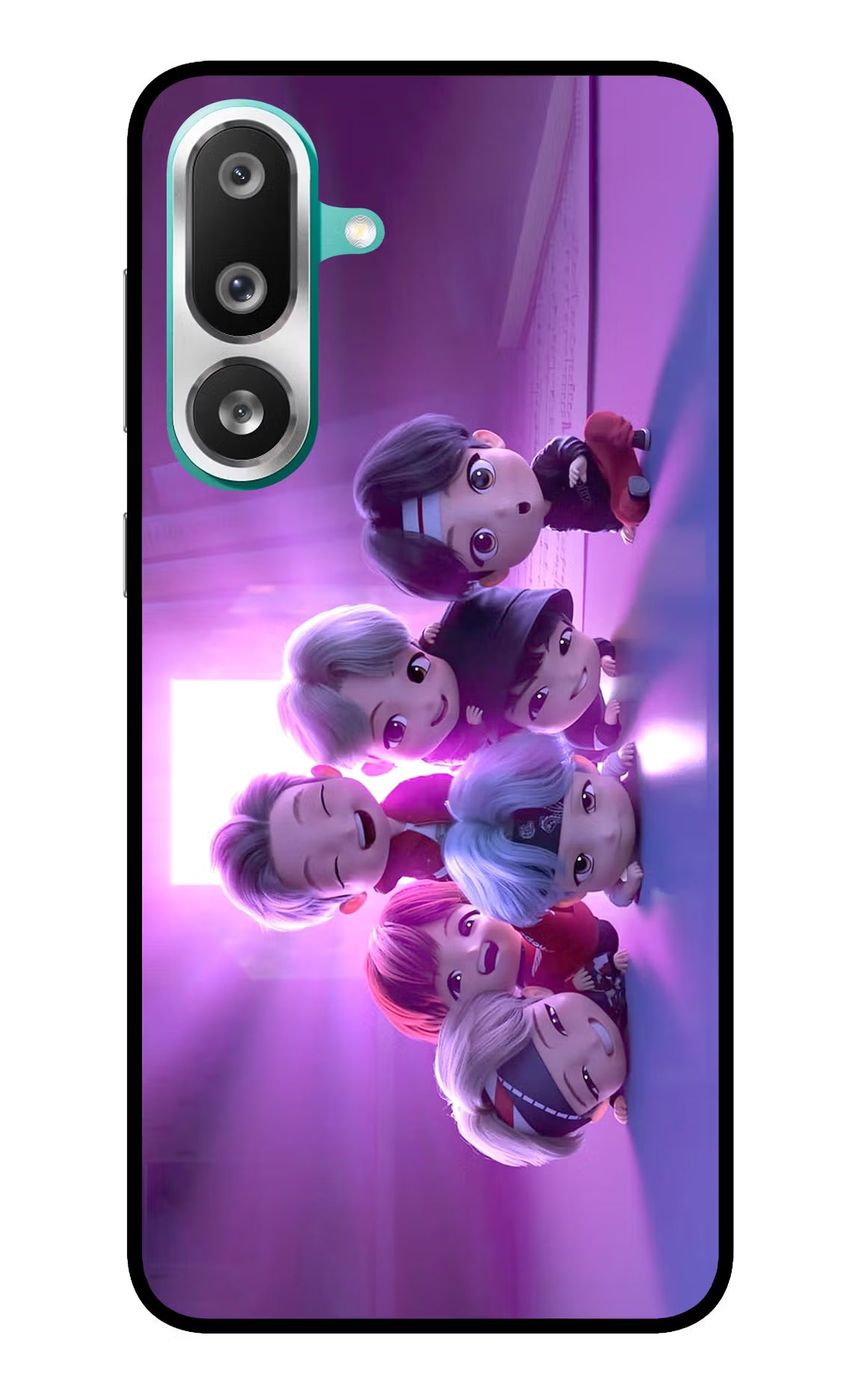 BTS Chibi Samsung F56 Glass Case