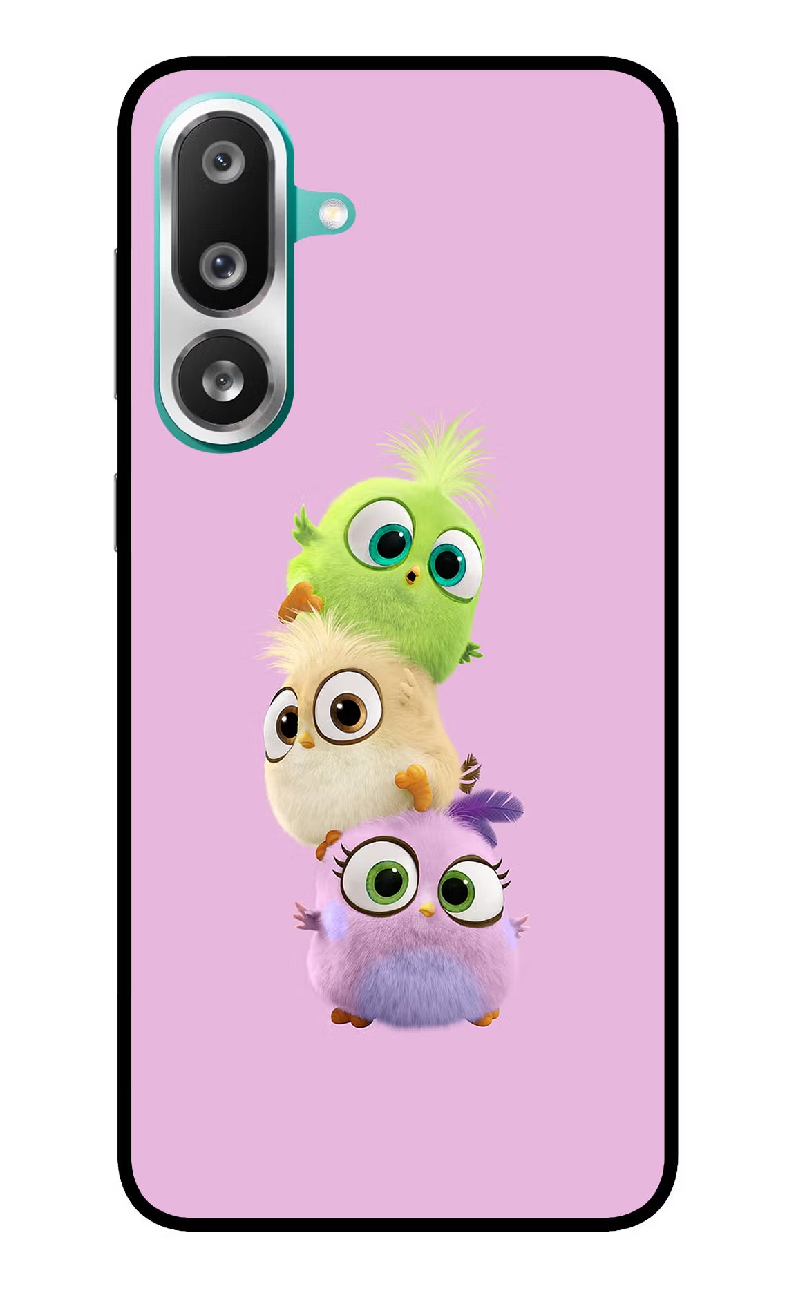 Cute Little Birds Samsung F56 Glass Case Back Cover by Casekaro