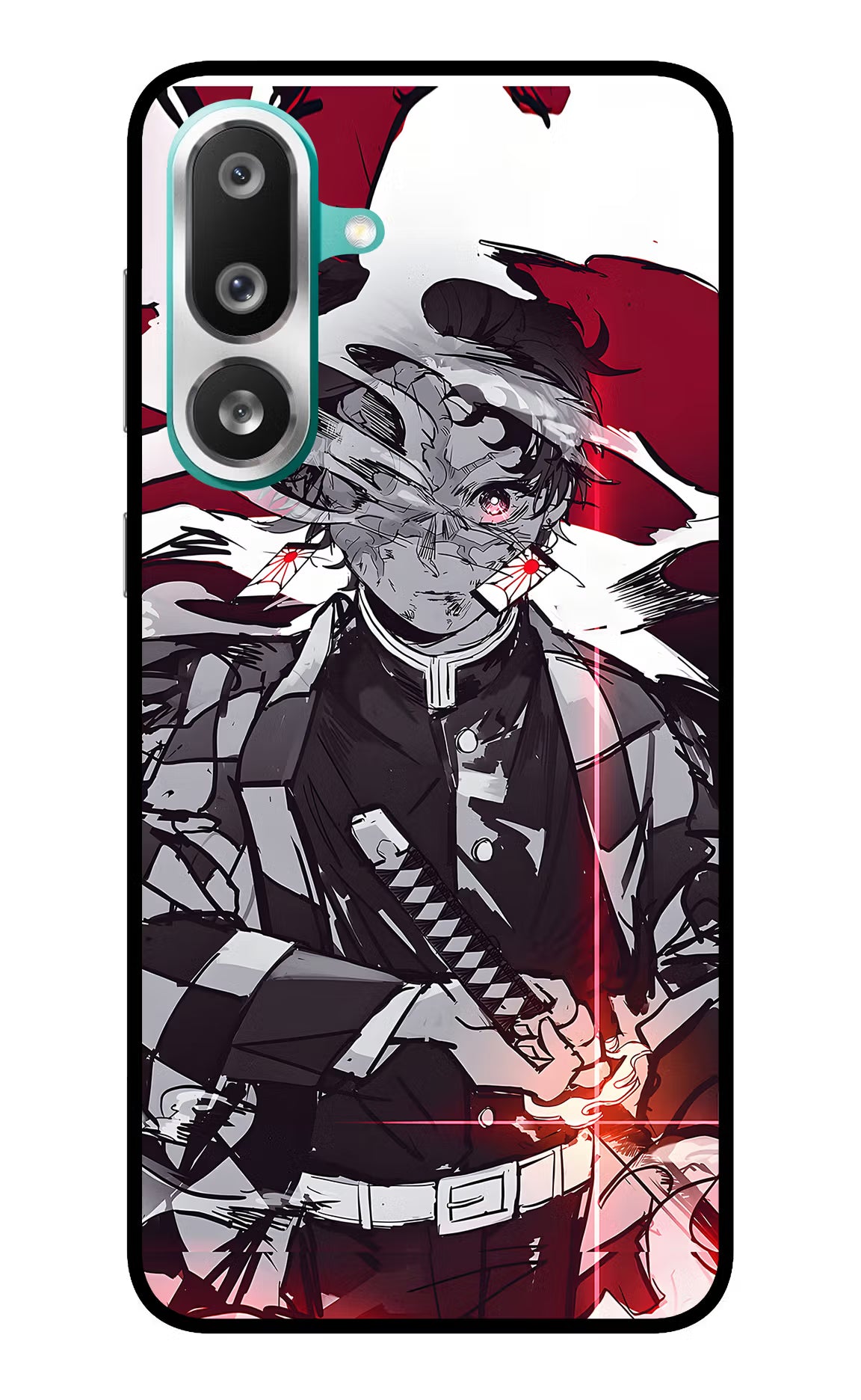 Demon Slayer Samsung F56 Glass Case Back Cover by Casekaro