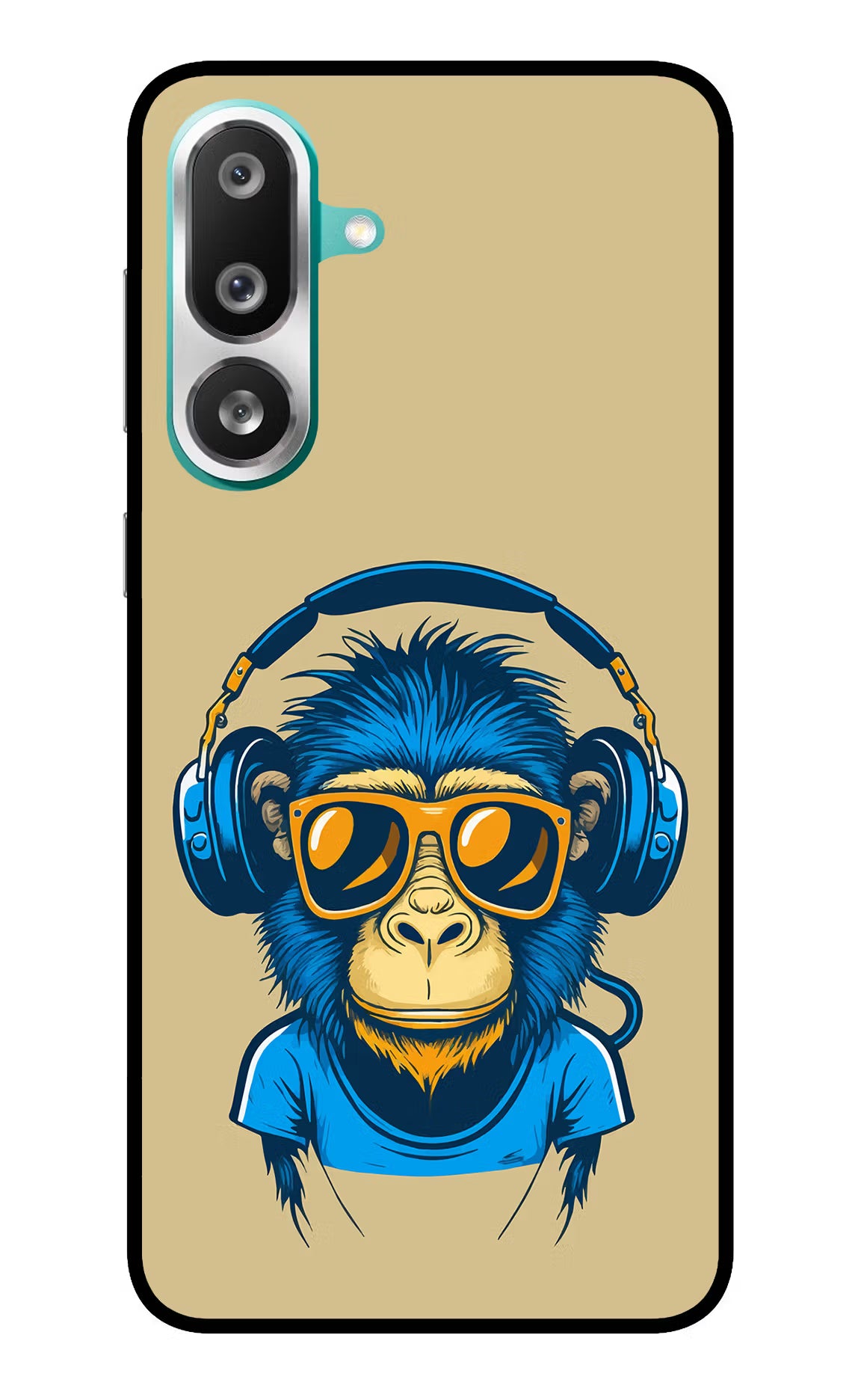 Monkey Headphone Samsung F56 Glass Case