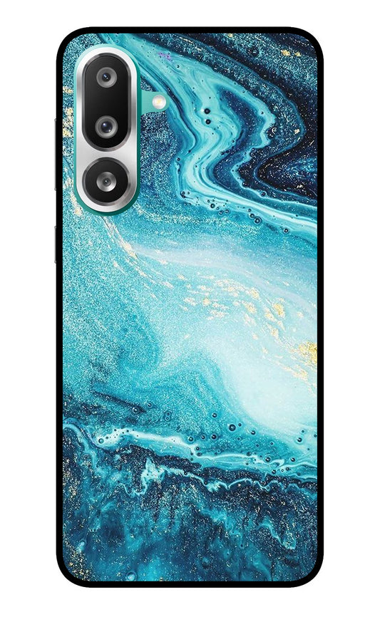 Blue Glitter Marble Samsung F56 Glass Case