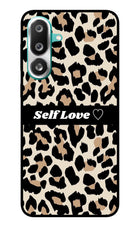 Leopard Print Self Love Samsung F56 Glass Case Back Cover by Casekaro