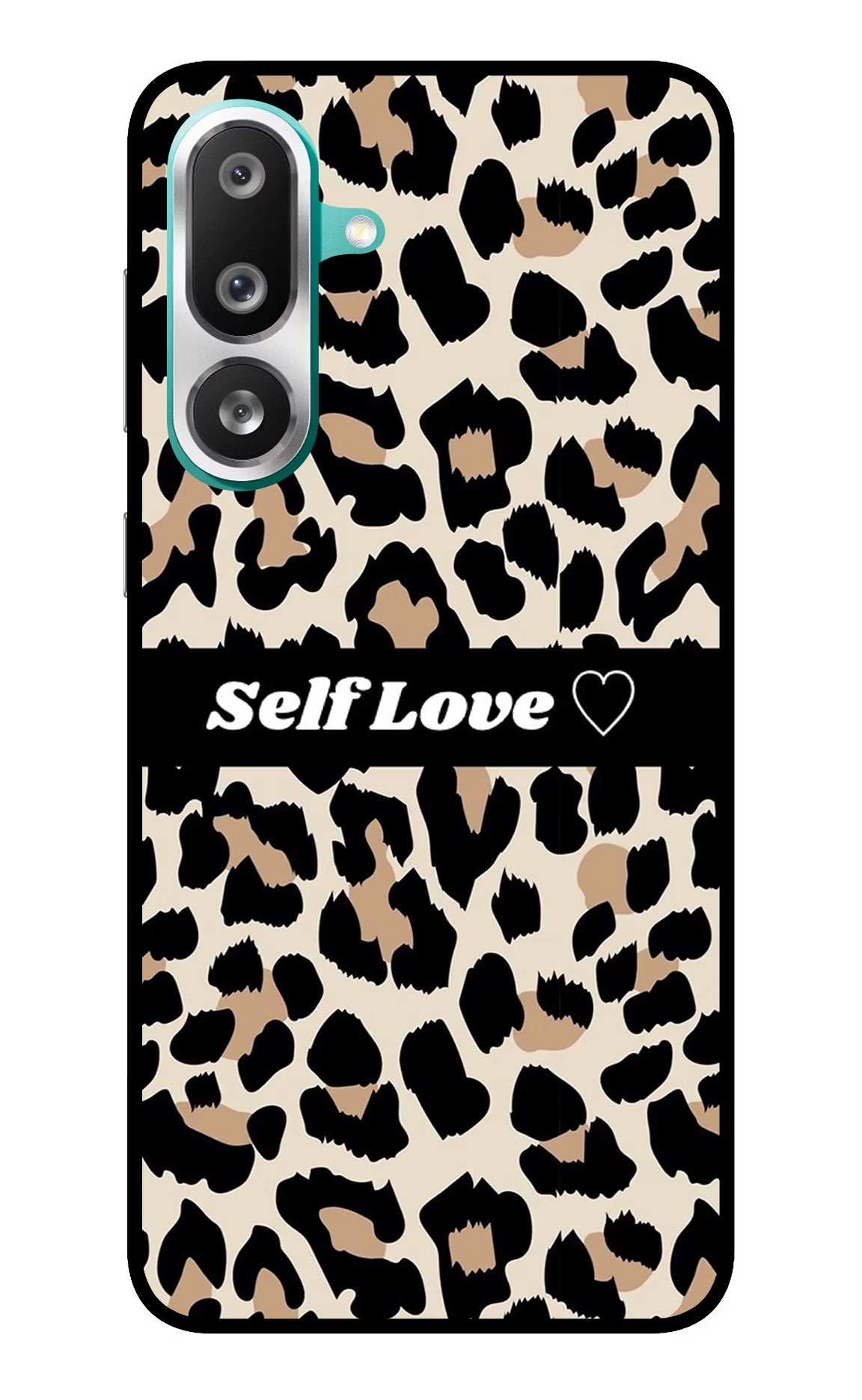 Leopard Print Self Love Samsung F56 Glass Case Back Cover by Casekaro
