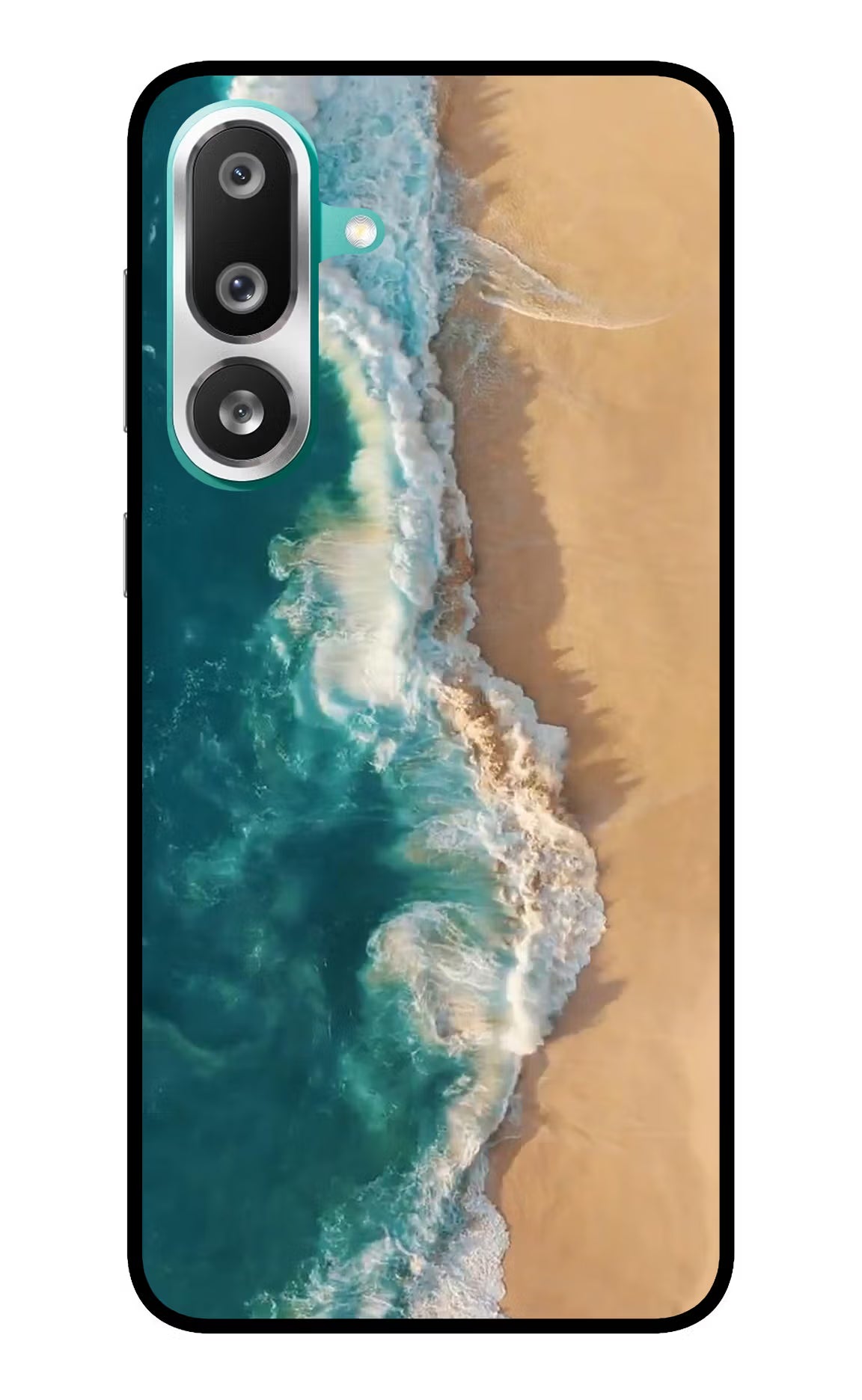 Ocean Beach Samsung F56 Glass Case Back Cover by Casekaro