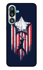 Captain America Marvel Art Samsung F56 Glass Case Back Cover by Casekaro