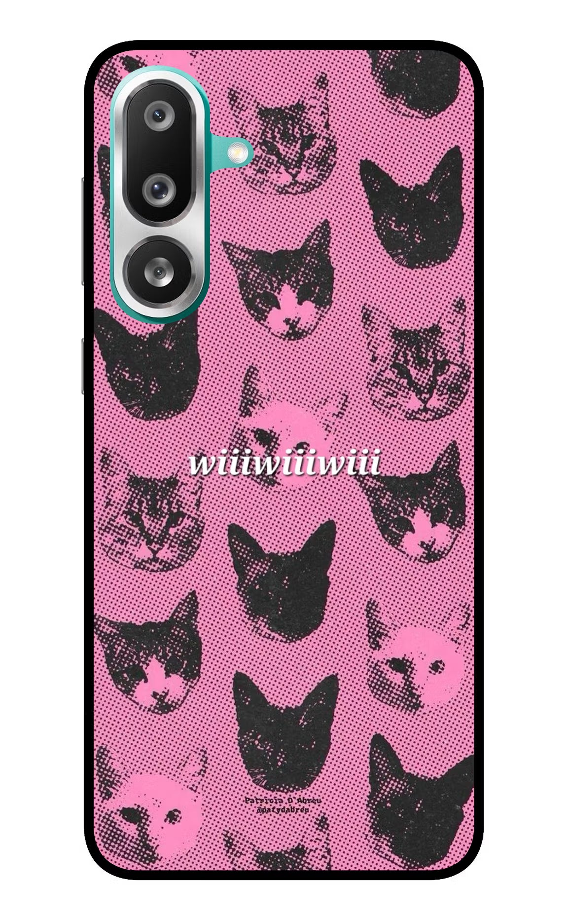 Pink Cats Samsung F56 Glass Case Back Cover by Casekaro