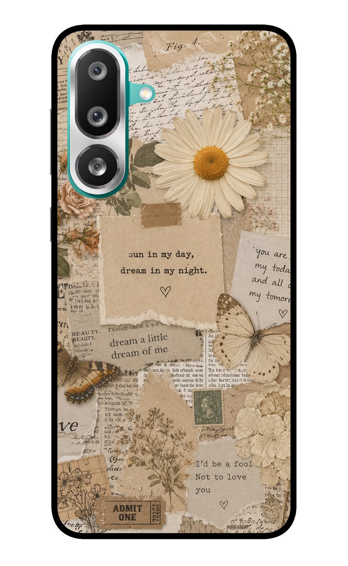 Vintage case Samsung F56 Glass Case Back Cover by Casekaro