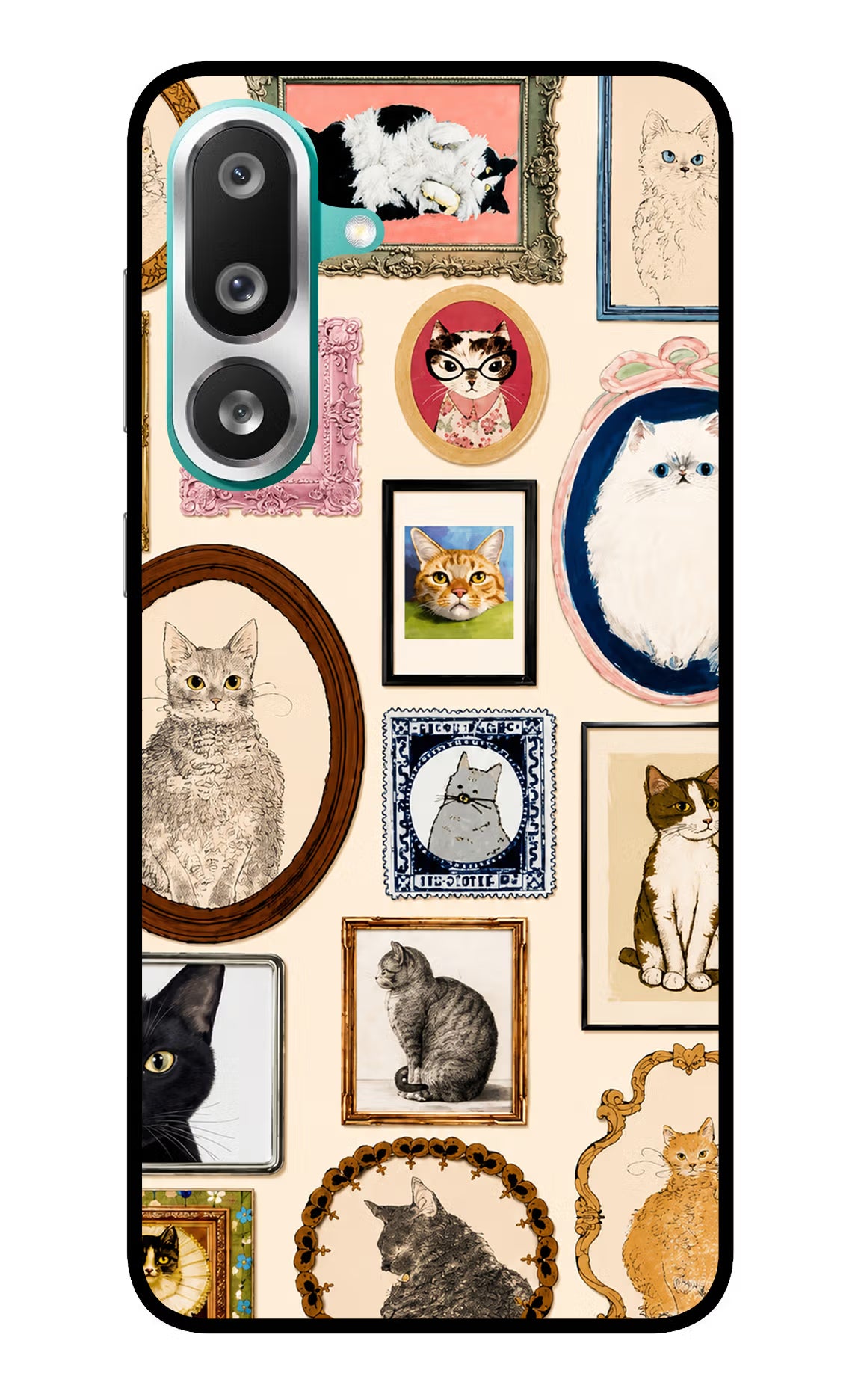 Mirror Cats Samsung F56 Glass Case
