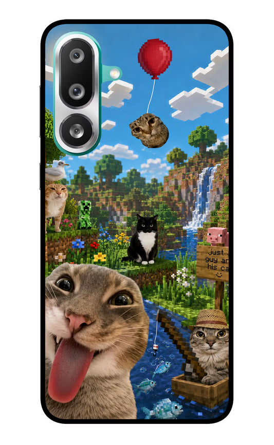 Minecraft Cat Chaos Samsung F56 Glass Case