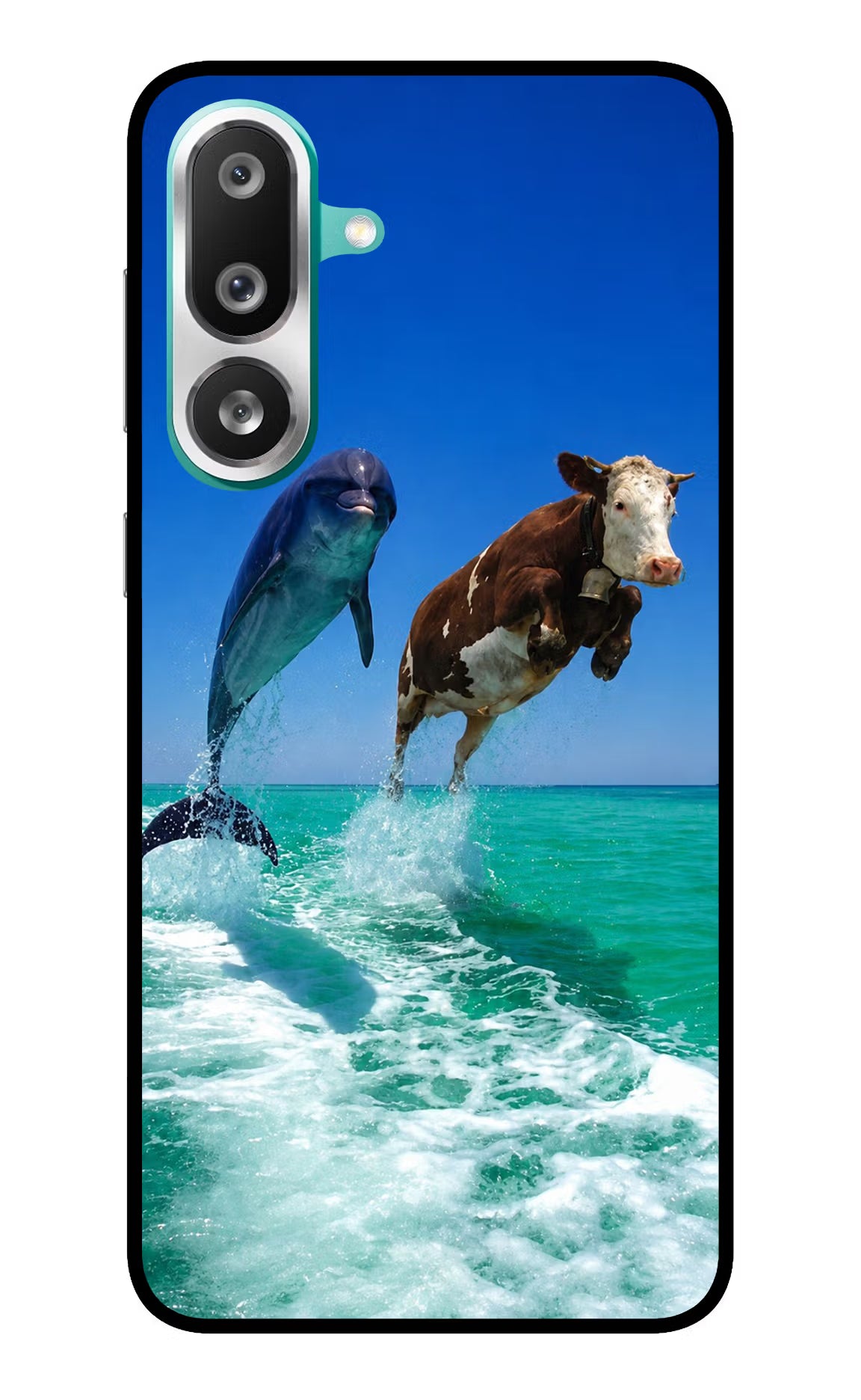 Dolphin vs Cow Samsung F56 Glass Case