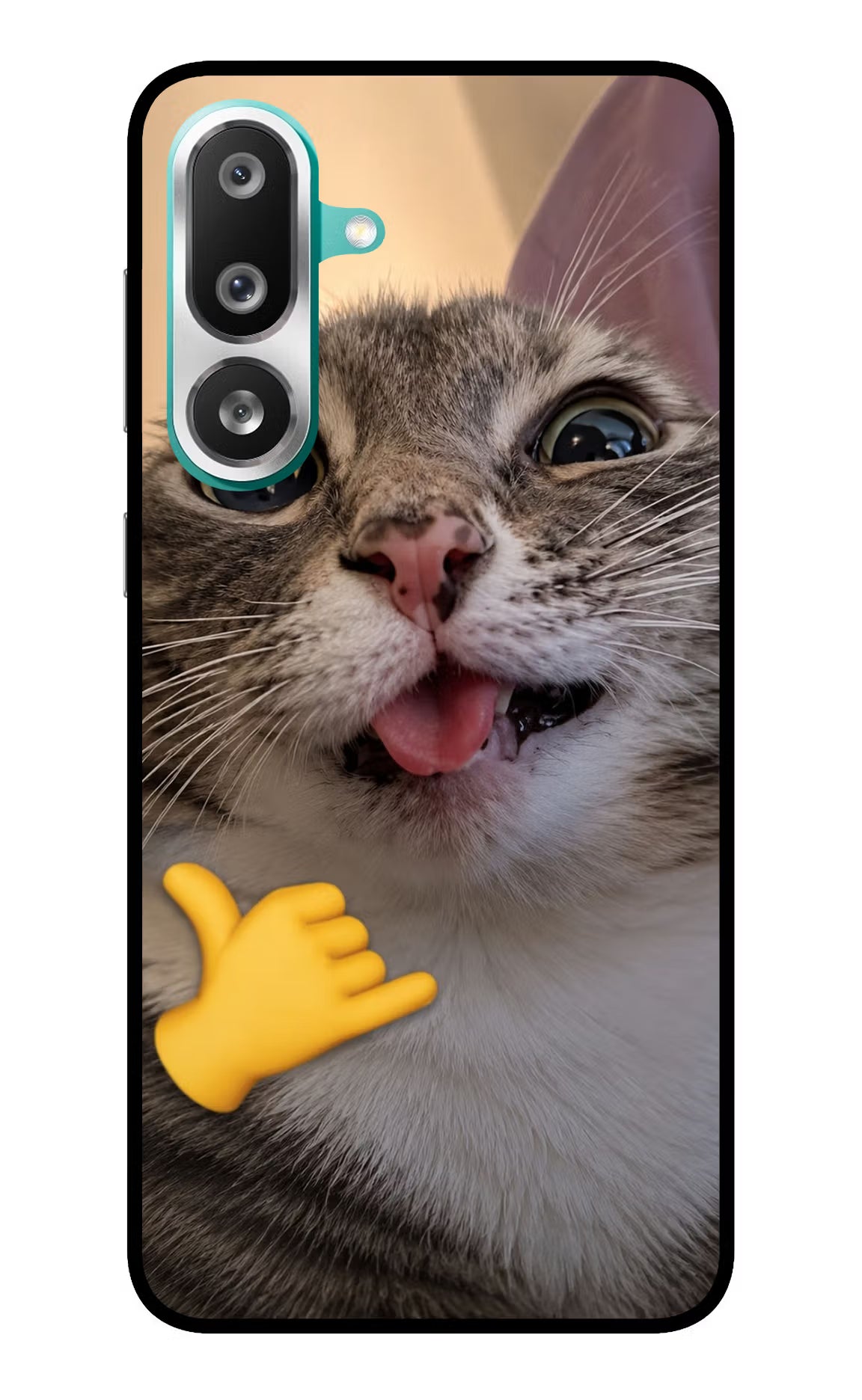 Silly Cat Call Samsung F56 Glass Case