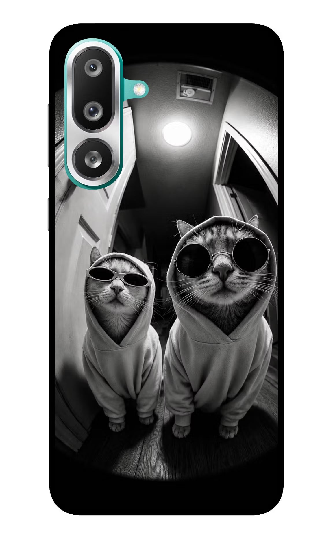 Hood Cats Samsung F56 Glass Case