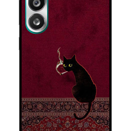 Midnight Cat Samsung F56 Glass Case